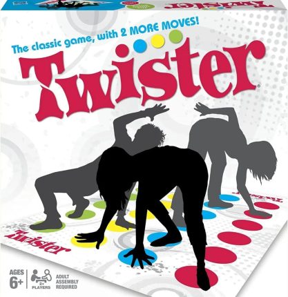 Twister Game for Kids & Families, Classic Twisting Floor Game with Spinner, Indoor Party Game for 2+ Players, Fun Physical Activity Toy for Children Ages 6+