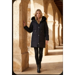 Women's London Fog Faux Fur Jacket Black