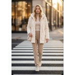Cream Faux Fur Winter Plush Teddy Jacket