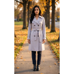 Classic Double Breasted Trench Coat Grey