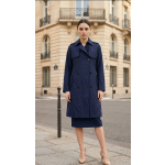 Classic Double Breasted Trench Coat Navy