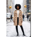 Classic Double Breasted Trench Coat Brown