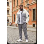 Two-Tone Corduroy Puffer Jacket