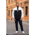 Two Tone Puffer Jacket White & Black