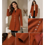 Women's Winter Overcoats Fashion Casual Warm Brown