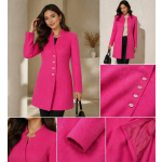 Women's Winter Overcoats Fashion Casual Warm (Pink)