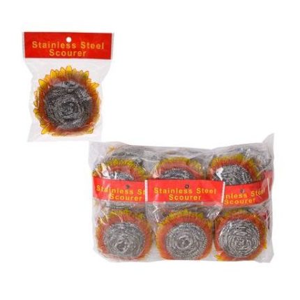 Bulk Pack 5x Scourer Metal 25g Spiral-Ball Polybag Pack of 12 Bulk