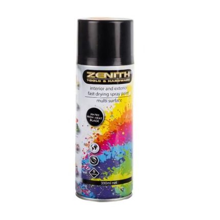 Bulk Pack 5x Spray-Paint Zenith 300ml Net H-Heat Black
