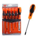 Bulk Pack 5x Screwdriver-Set 6pce Rubber-Grip+Stand