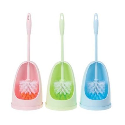 Bulk Pack 4x Toilet Brush With Stand Assorted Colours