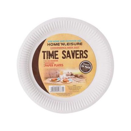 Bulk Pack 15 X Paper Plates 23cm Diameter Pack of 20