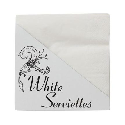 Bulk Pack 10 X Plain White 2Ply Serviette 33cm Pack of 40