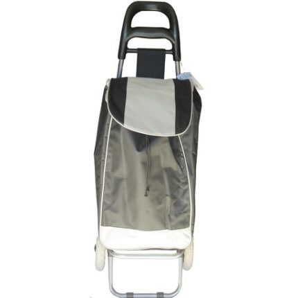 Kingco Lightweight Folding Shopping Trolley  - Black and White