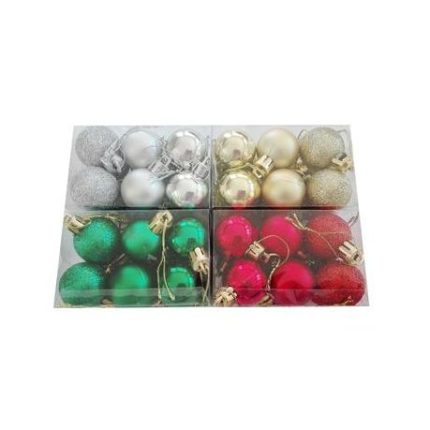 Bulk Pack of 4 x 12 Christmas Mini Ball Decorations