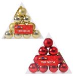 Christmas Balls 5cm Ornaments for Tree Décor - Gold & Red