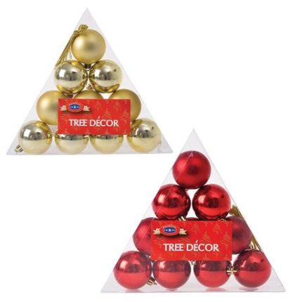 Christmas Balls 5cm Ornaments for Tree Décor - Gold & Red