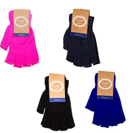 Bulk Pack X4 Acrylic Knit Kids Gloves 5 Open Finger