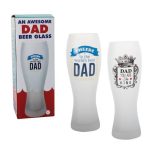 Dad Printed Beer-Tumbler Frosted Glass  - 23cm Assorted