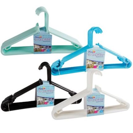 Bulk Pack x 4 Clothes Hangers Plastic - 10 Pieces Per Pack