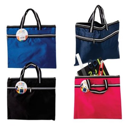Bulk Pack x 4 Student Book Bag 2x Zips A4