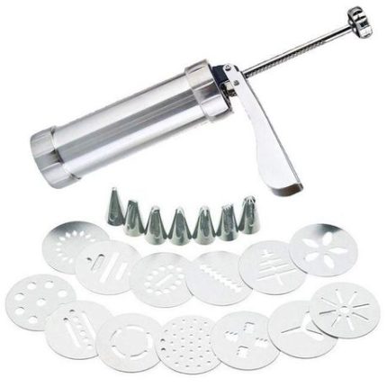 Cookie Press Icing Gun Biscuit Maker Cake Decoration Tool - Silver