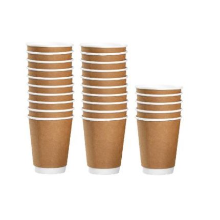 Disposable Paper 350 ml Coffee Cups and Lids - Pack of 25