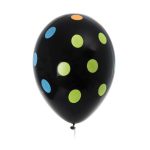 Bulk Pack x 3 Balloons Helium Black With Dots (6 Per Pack)