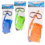 Bulk Pack x 3 Kids Swim Set Plastic Snorke, Mask & Fippers