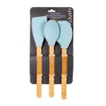 Kitchen Tool Set - 3 Piece, Silicone Head, Bamboo Handle