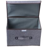 Storage Box, Cubes Canvas Foldable Laundry Baskets - Grey