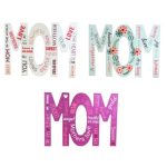 Mom Cut Out Hanging Plaque x 3 - 24 x 17cm