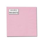 Bulk Pack 8 x 2Ply Solid Serviettes 33cm 20 Piece - Pink
