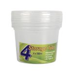 Bulk Pack 6 x Clear Plastic Containers 500ml - 4 Piece Pack 8cm High