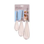 Bulk Pack 4 x Egg Whisk Set 20cm, 25cm & 30cm - Chrome Plated