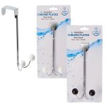 Bulk Pack x 4 Hook Hanger Chrome Plastic 2 Hooks Over Door