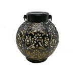 Outdoor Solar LED Round Hanging Lantern - Copper