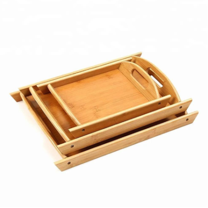Set of 3 Bamboo Serving Tray