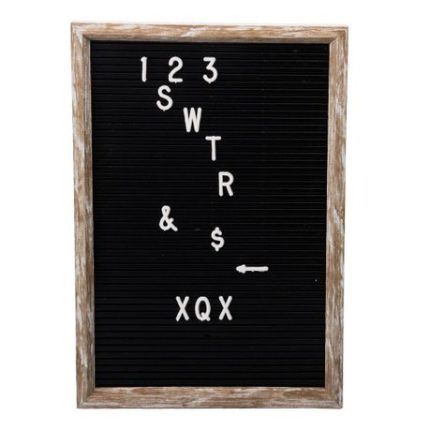 Black Plastic Letter Board - 40 x 30cm With 4 x Letter & Number Sheets