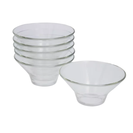 Kitro Kim Glass Dessert Bowl - Set of 6