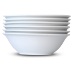 Kitro White Ceramic Cereal Bowl 17cm 6 Pack