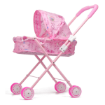 Pink Foldable Doll Stroller Toy With wheels