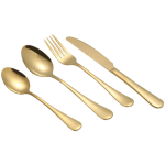 Gold Cutlery Flatware Set Stainless Steel Spoon And Fork Set - 24-Piece