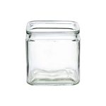 Square Clear Lipped Glass Vase - Set of 2 - L