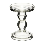 Glass Pillar Candle Holders - Set of 2 - M