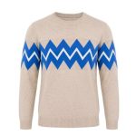 Men's Crew Neck Knit Jersey - Beige - L