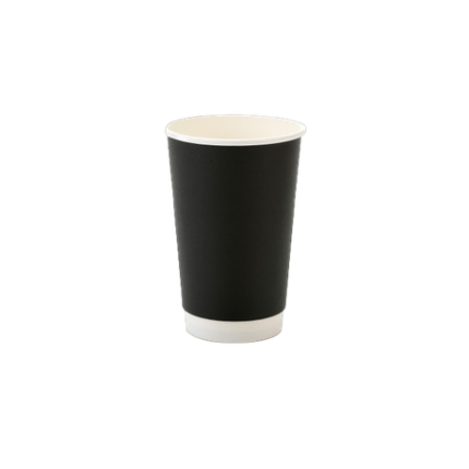 Disposable Double Wall Coffee Cup - 500ml - Black - 25 Pack