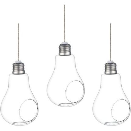 Light Bulb Shaped Terrarium Hanging Glass Planter for Succulent - Set of 3