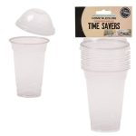 Bulk Pack x 6 Disposable Plastic Dome Shaped Cups - 300ml 10 Pieces Per Pack