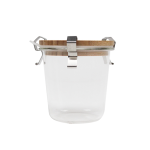 Jar with Wooden Lid & Metal Clips - Set of 2 - 260 ml