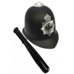 Police Helmet with Baton